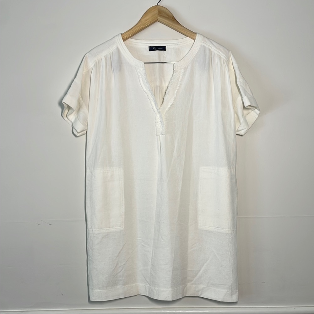 KLd Women’s Cotton Dress Off-White L